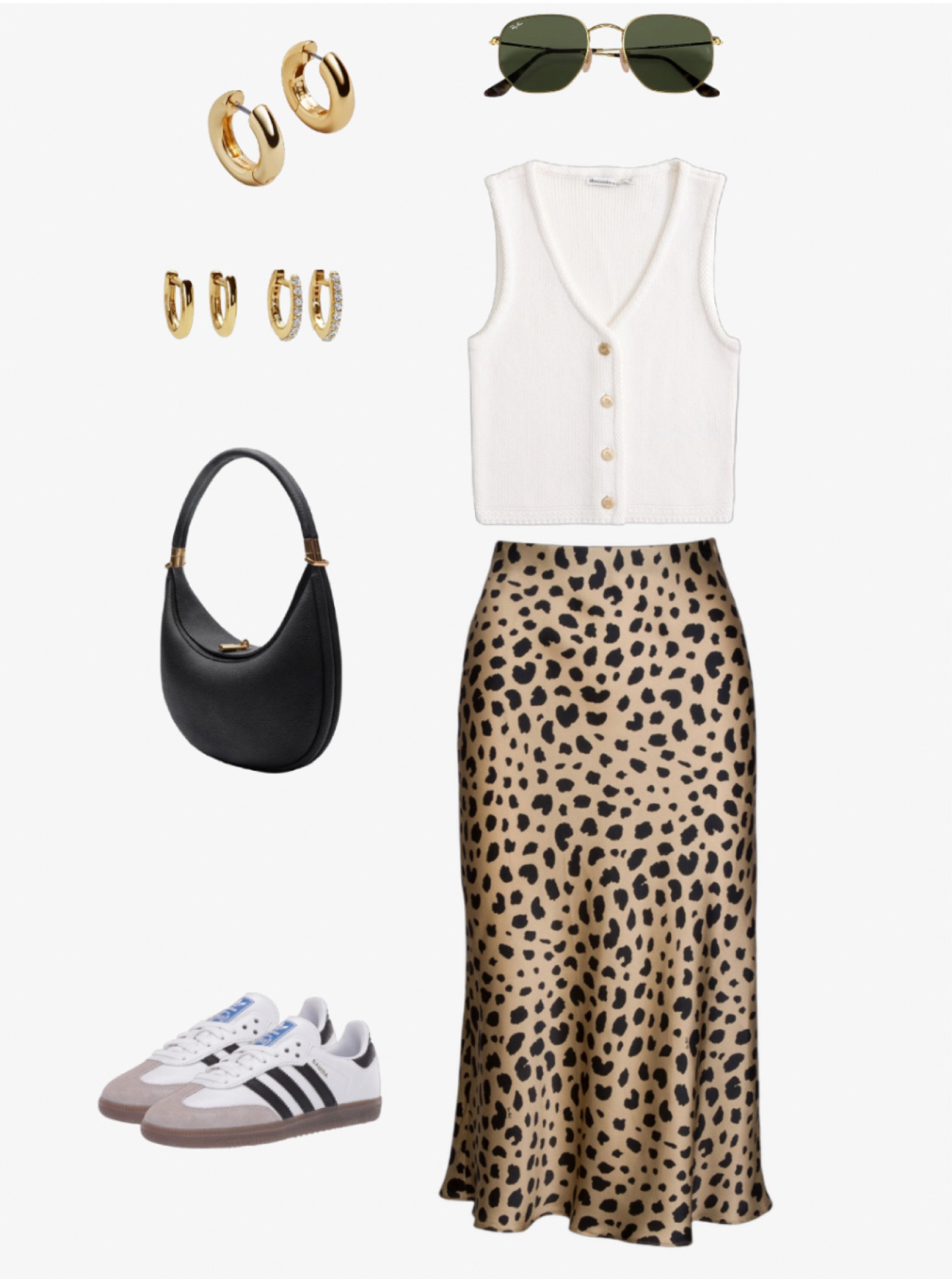 Casual fall transition outfit - pair a slip skirt with a sweater vest and samba sneakers! Add some gold hoops and a cute saddle bag purse and you have a simple but chic look!

#LTKxAF 

#LTKFindsUnder100 #LTKFindsUnder50 #LTKSeasonal