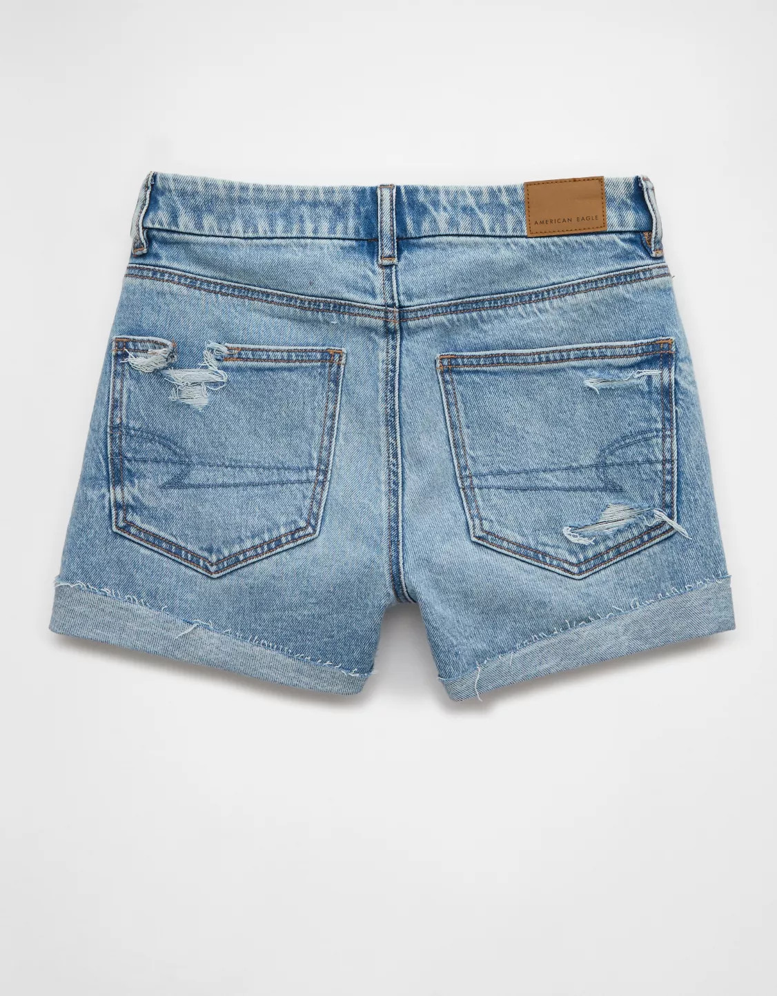AE Stretch Curvy Ripped Denim Mom Short | American Eagle Outfitters (US & CA)