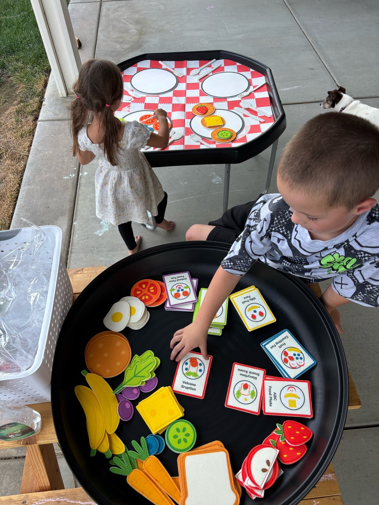 If you do a lot of sensory play, these trays are 100% worth it. We use them daily. This is their picnic felt insert and the kids played restaurant for so long!

#LTKKids #LTKmomlife