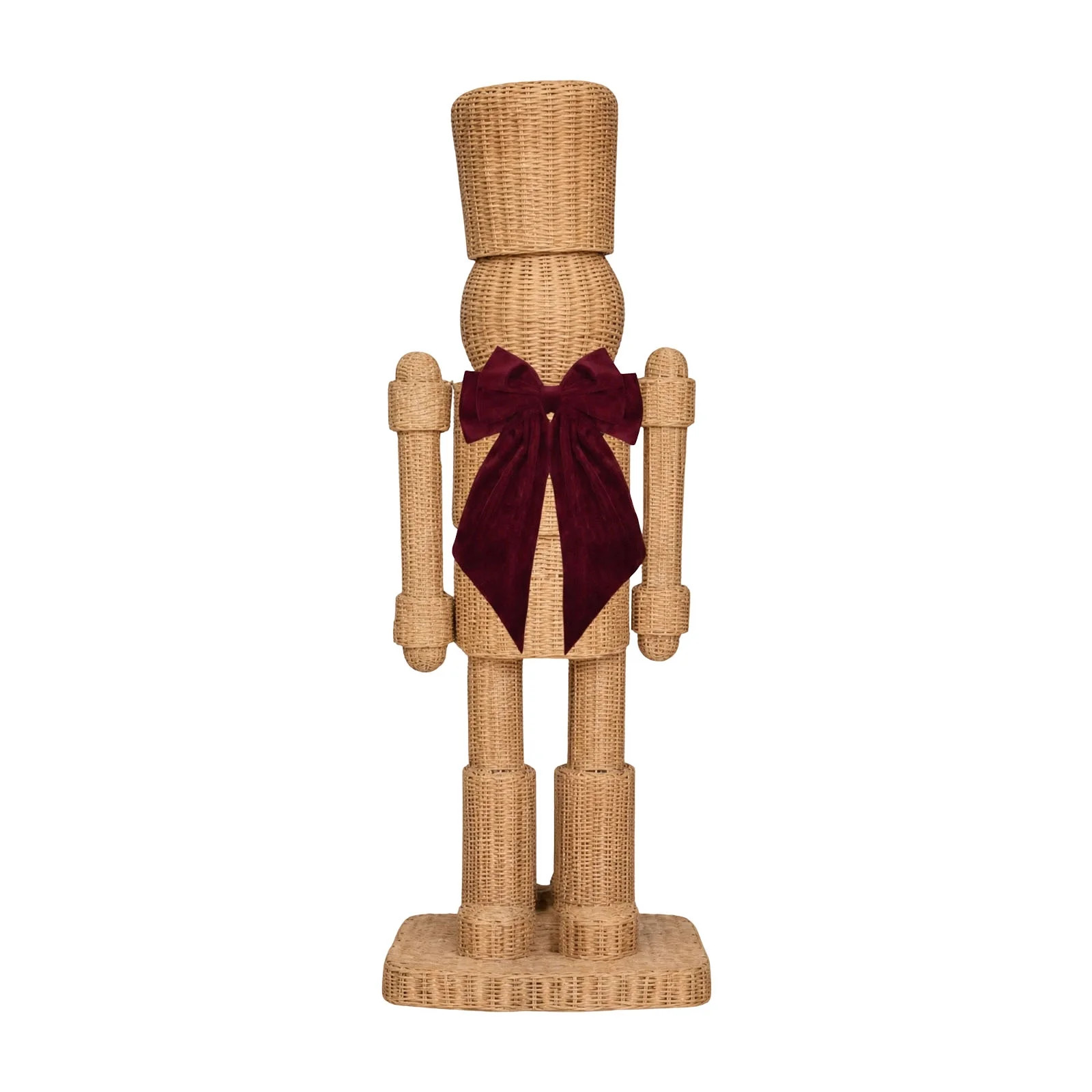 Oversized Nutcracker, 12" Holiday Nutcracker Figurine, Resin Velvet Bow Standing Statue, Indoor Outdoor Covered Porch Fireplace Entryway Christmas Tree Decoration | Walmart (US)