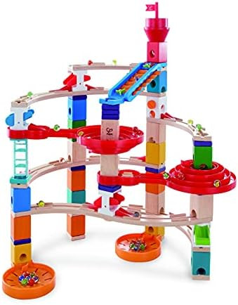 Hape Wooden Quadrilla Super Spirals Marble Run| STEM Building Blocks Toy for Kids | Amazon (US)