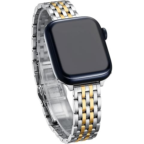 Seven-link Dressy Band for Apple Watch Women, Stainless Steel Band for iWatch 38-49mm | Amazon (US)