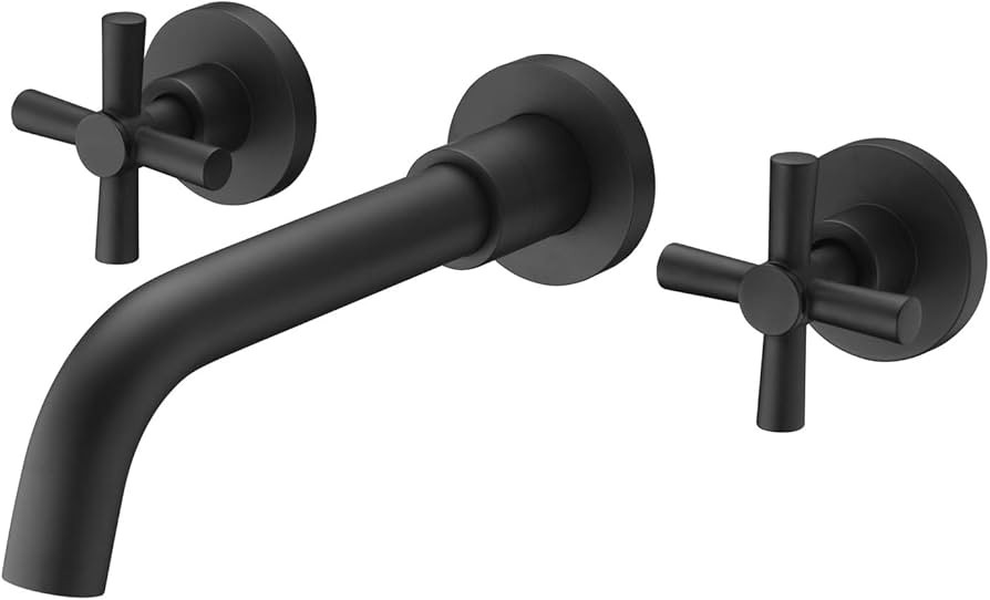 sumerain Matte Black Bathroom Faucet,Wall Mount Black Bathroom Faucets and Rough-in Valve Include... | Amazon (US)