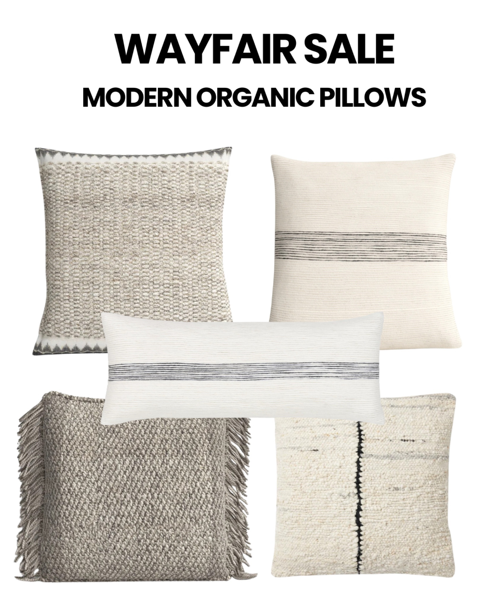 Organic modern neutral pillows from
The wayfair way day deals sale! 

#LTKhome #LTKSeasonal #LTKsalealert