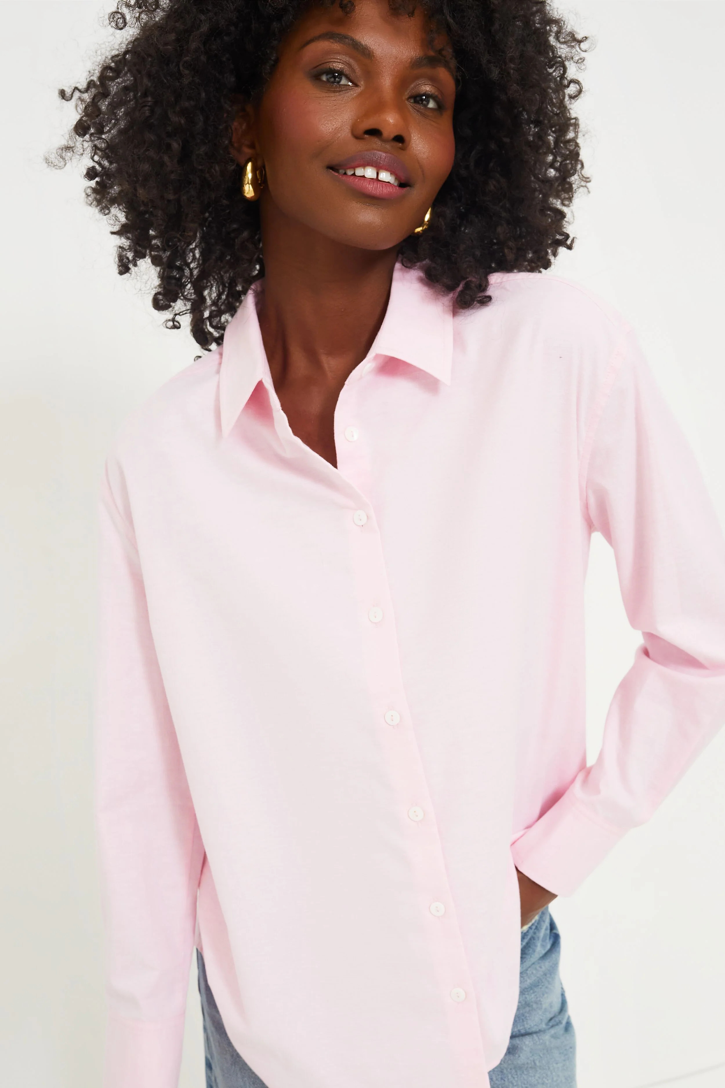 Pink Lightweight Oxford Nadine Boyfriend Button Down | Tuckernuck (US)