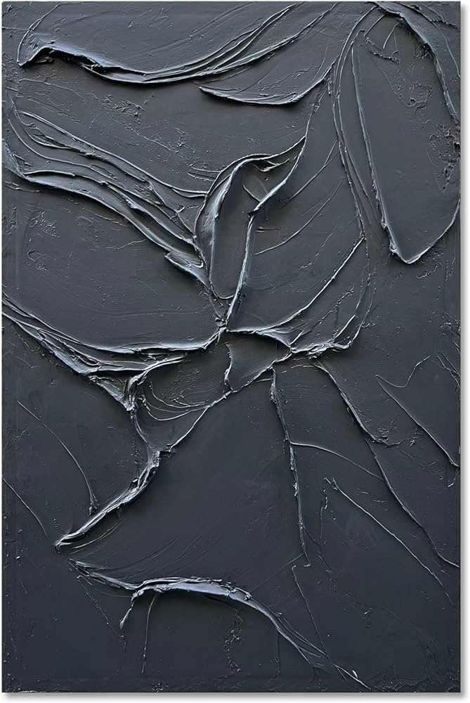 NANKAI Art Thick Texture Black Minimalist Oil painting 45x30 inch Large Contemporary art Oil pain... | Amazon (US)