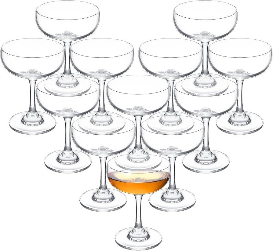 Nuenen 7 Ounce Crystal Coupe Glasses, 220 ml Elegant Short Stem Martini Glasses, Vintage Champagn... | Amazon (US)