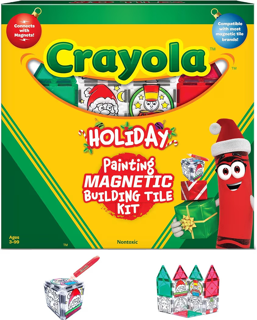 CreateOn Crayola PaintOn Holiday Magnetic Tiles, Magnetic Kids’ Building Toys, STEM Learning Tr... | Amazon (US)