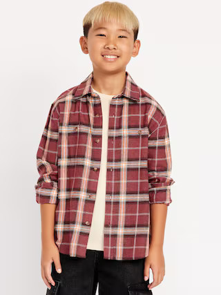 Long-Sleeve Pocket Plaid Flannel Shirt for Boys | Old Navy (US)