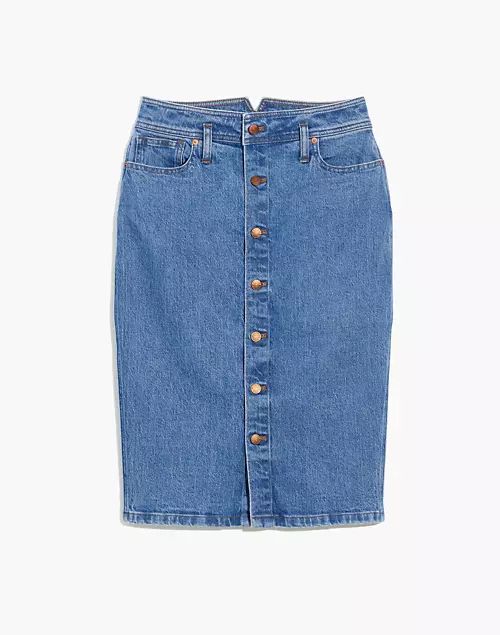 Denim High-Waist Midi Skirt in Holton Wash: Western Edition | Madewell