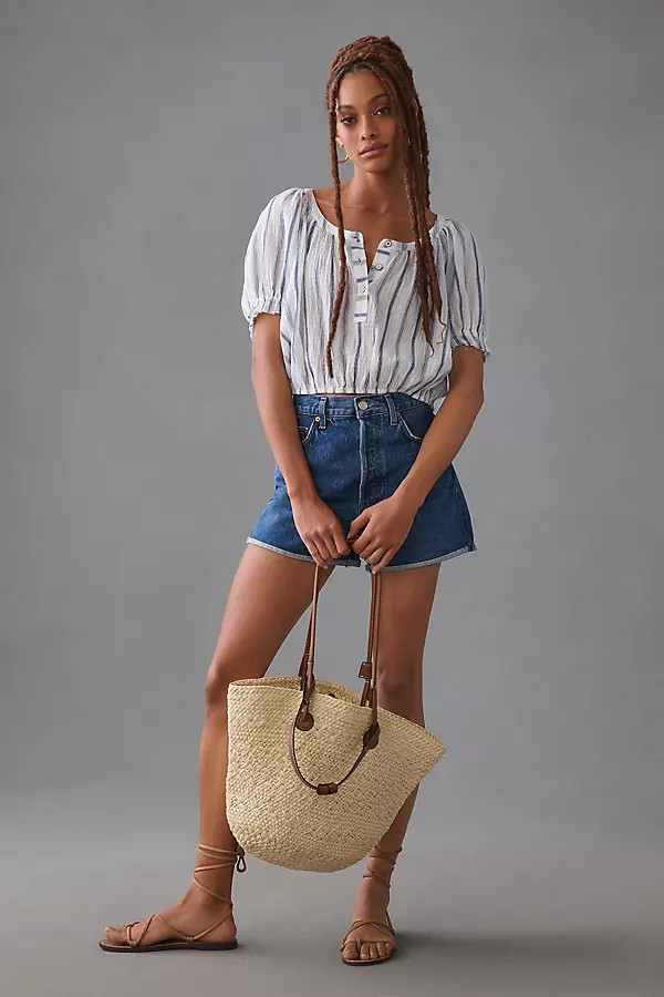 Pilcro Puff-Sleeve Blouse | Anthropologie (US)