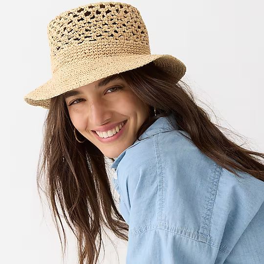 Open-weave packable straw hat | J.Crew US