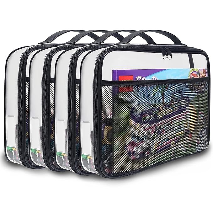 holay 4 Packs PVC Zippered Blocks Set, Toy, Clay, Board game Storage Organizer Case (Name Tag, Ma... | Amazon (US)