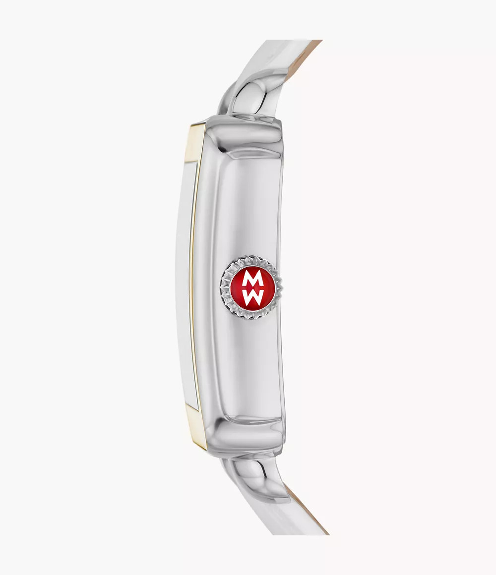Deco Sport Gold-Tone White Leather Watch | Michele Watches