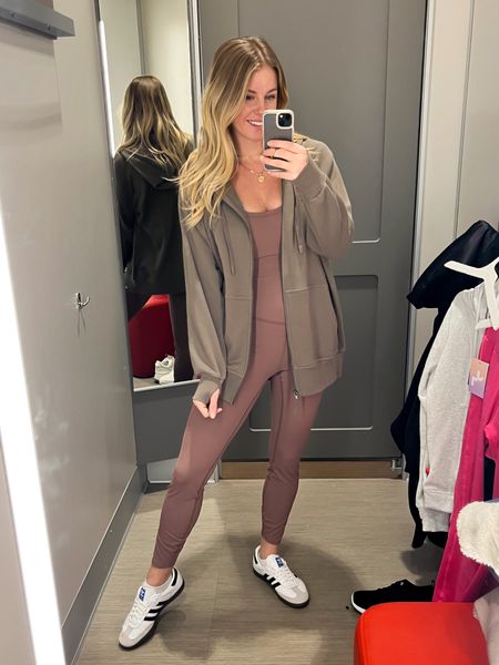 Target activewear is currently 30% off with Target circle in the app! Love this jumpsuit and zip up! Wearing M in the jumpsuit but S would fit better. Size X-Small in the zip up! 

#LTKsalealert #LTKfindsunder50 #LTKfitness