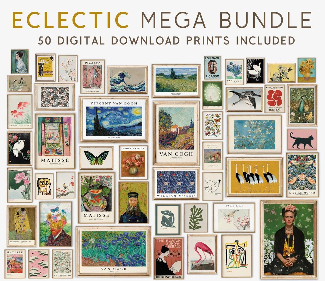 Eclectic Gallery MEGA BUNDLE 50 Digital Download Prints, Gallery Wall Set, Eclectic Wall Art, Ecl... | Etsy (US)