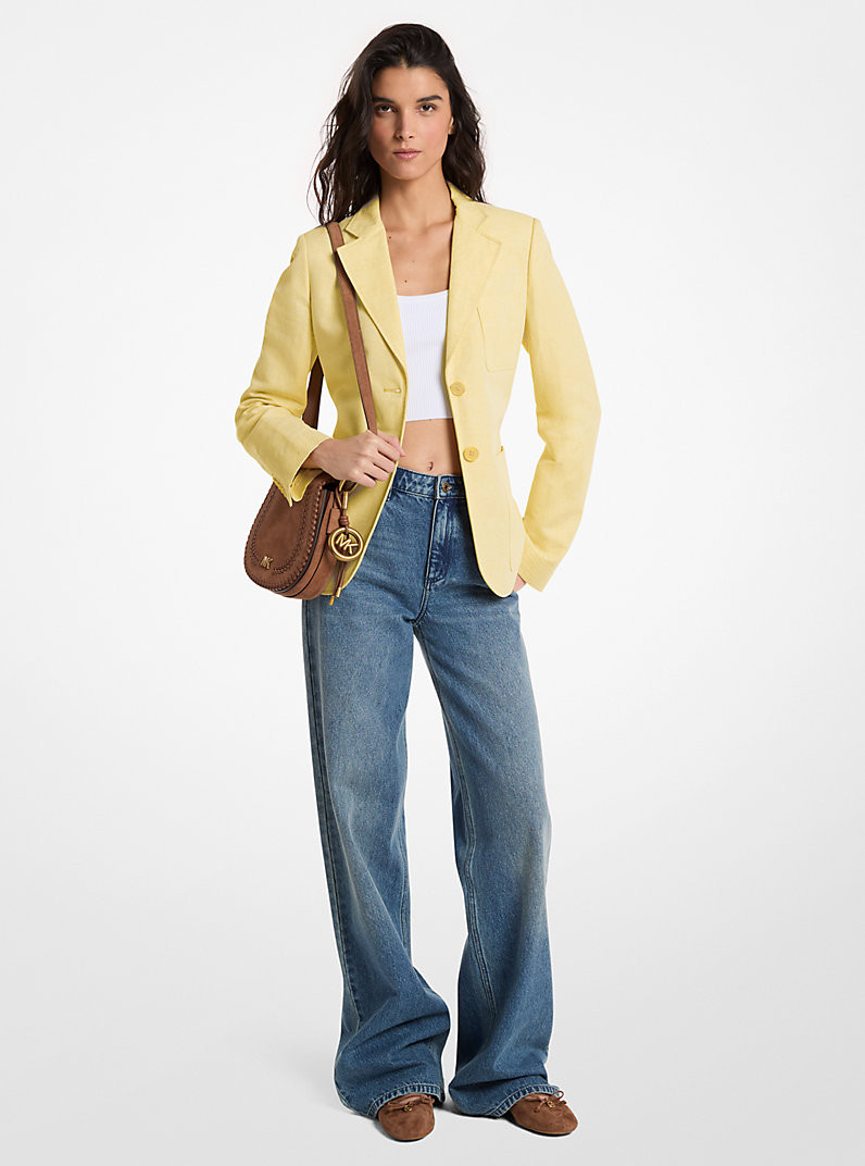 Linen and Cotton Patch Pocket Blazer | Michael Kors US