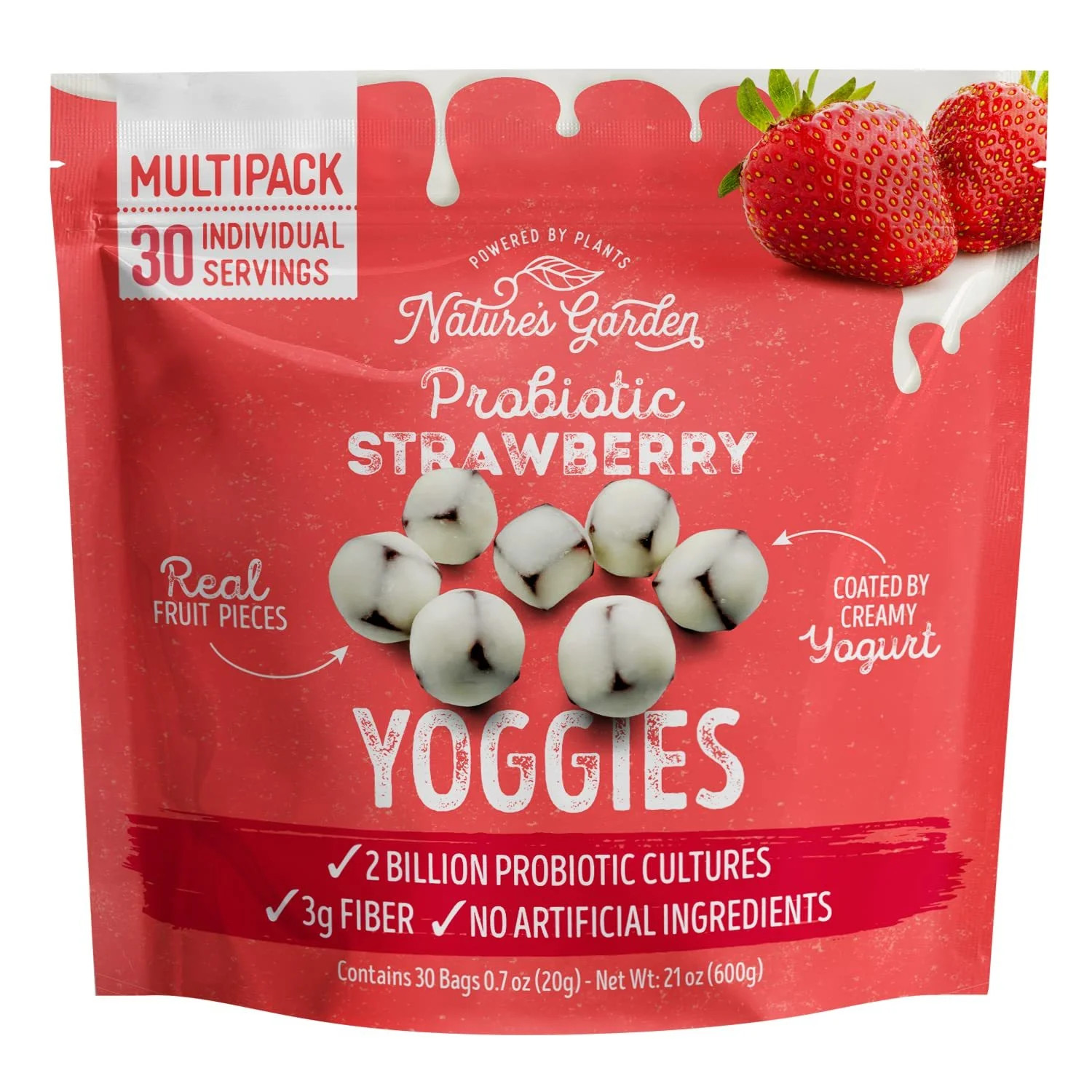 Bilot Probiotic Yoggie Bites Strawberry, 21oz (30 x 0.7oz), Strawberry Yogurt Covered Snack Pack,... | Walmart (US)