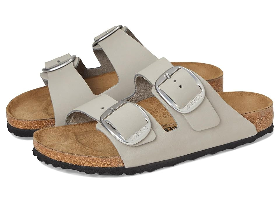Birkenstock Arizona Big Buckle - Nubuck Leather Women's Shoes Stone Coin : EU 36 (US Women's 5-5.5) Narrow, Suede | Zappos