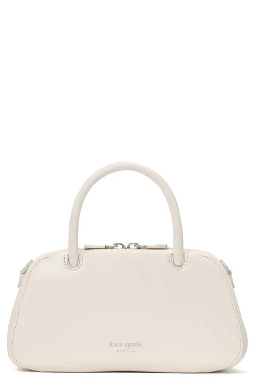 Kate Spade New York mini grace fine grain leather top handle bag in Cream at Nordstrom | Nordstrom
