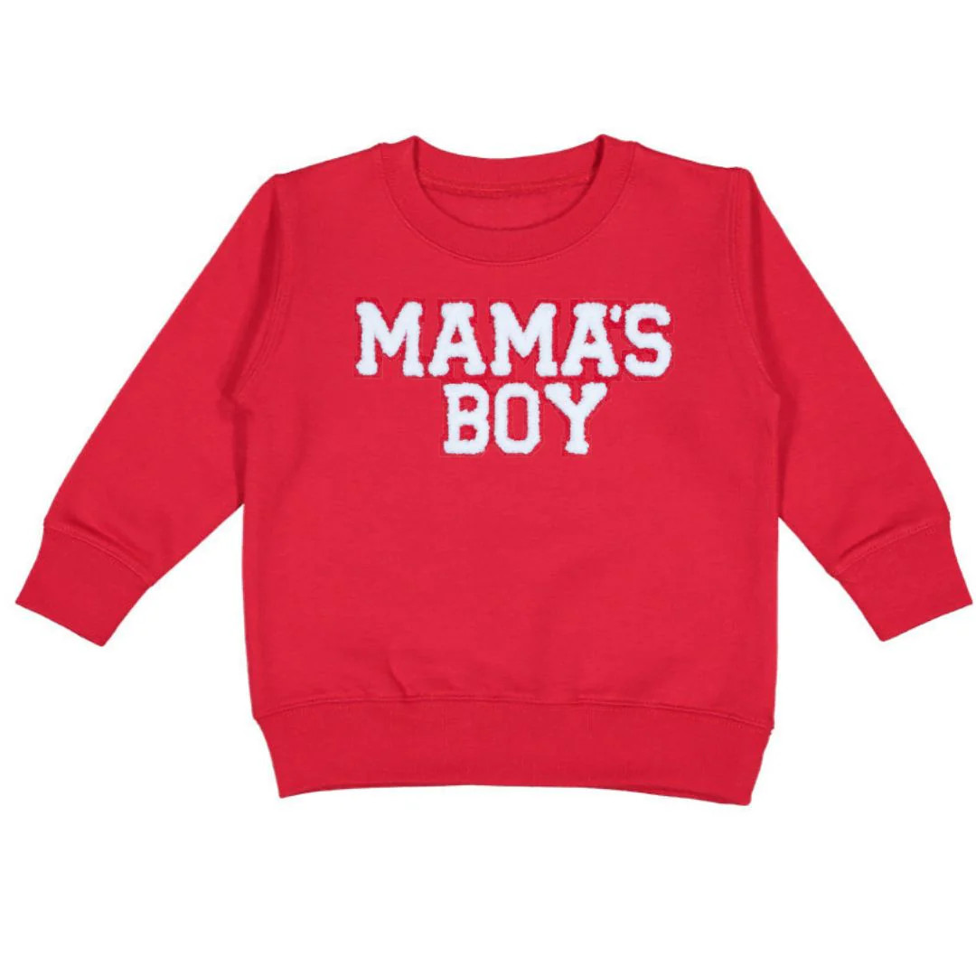 Mama's Boy Patch Valentine's Day Sweatshirt - Red | Sweet Wink