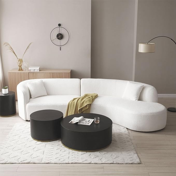 KEVINSPACE 126.37" Modern Curved Sofa Luxury Style Living Room Sectional Sofa Lounge Chaise Uphol... | Amazon (US)