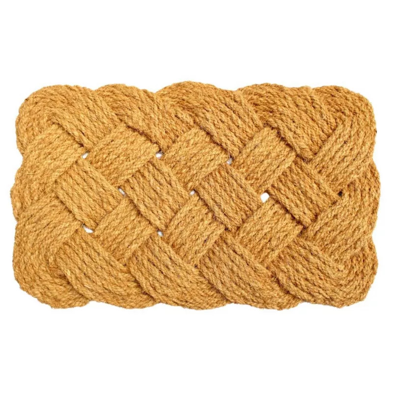 Raj 1'6" x 2'6" Handcrafted Hand Knotted Coir Doormat Natural | Target