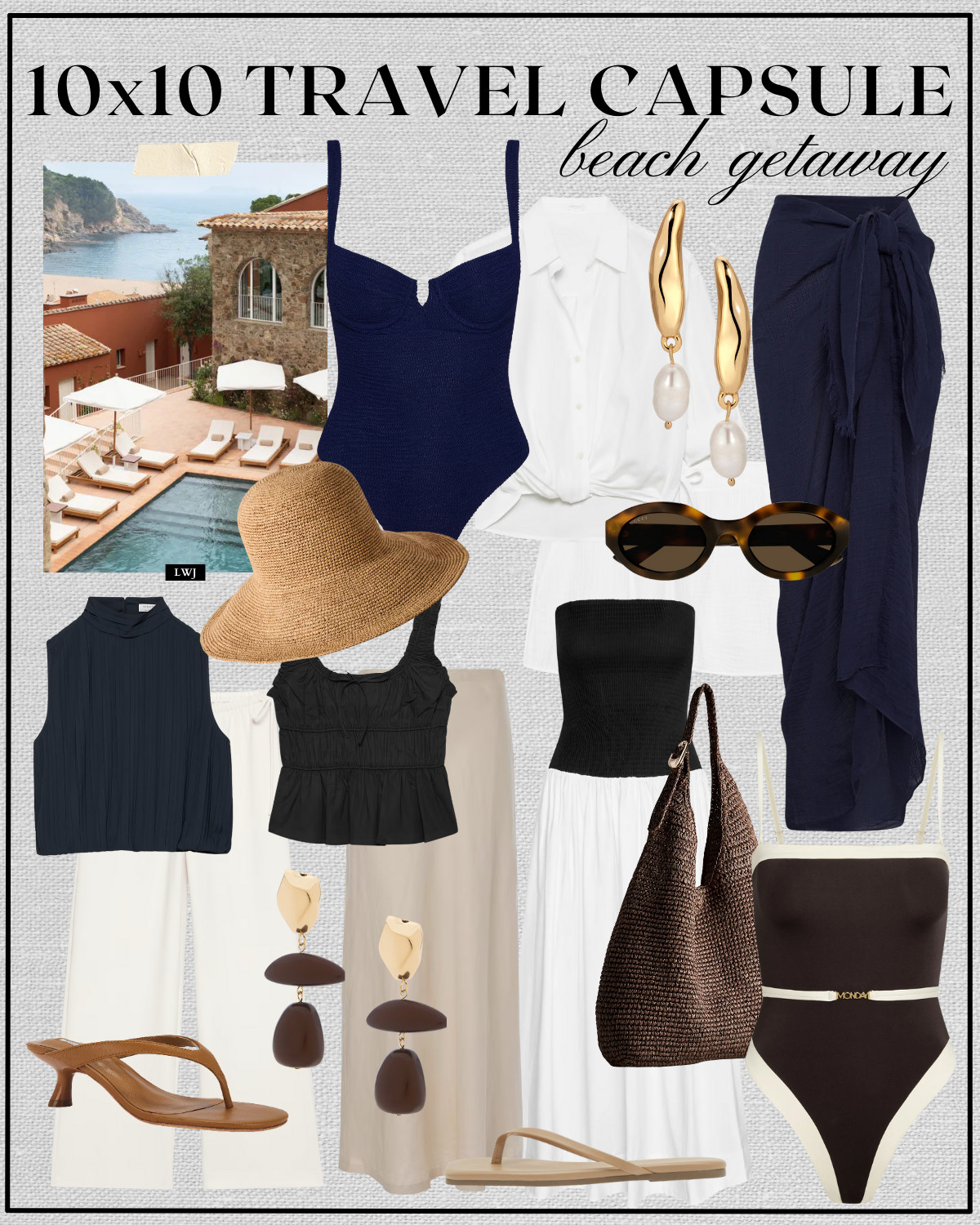 10x10 mini travel capsule for a beach getaway 

minimal style / chic style / elevated style / monday swimwear / aritzia / spring and summer dress / styling navy blue / matching set  

 

#LTKTravel