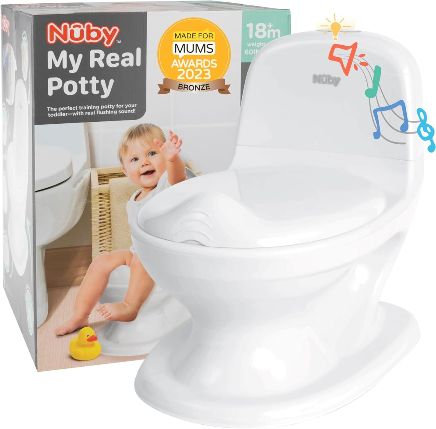 Nuby My Real Potty - Potty Training Toilet with Life-Like Flush Button & Sound | Easy to Clean | ... | Amazon (UK)