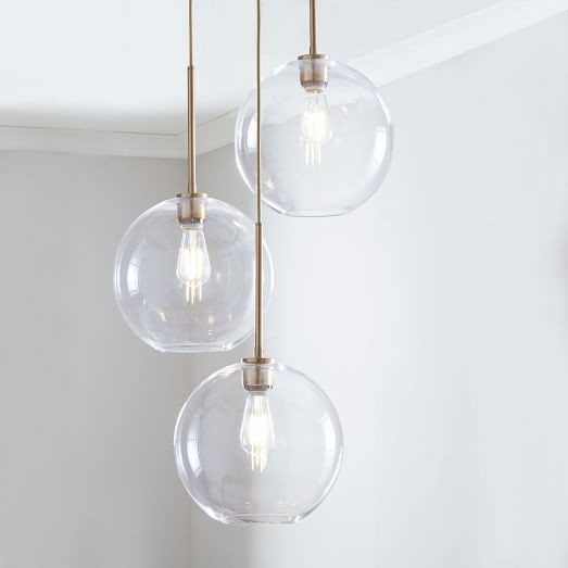 Sculptural Glass Globe 3-Light Chandelier - Medium | West Elm (US)
