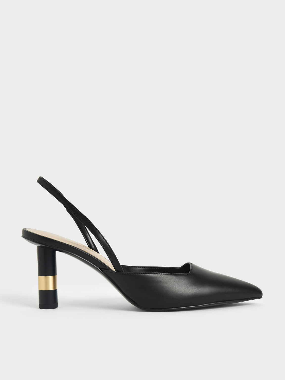 Cylindrical Heel Slingback Pumps
- Black | CHARLES & KEITH (US)