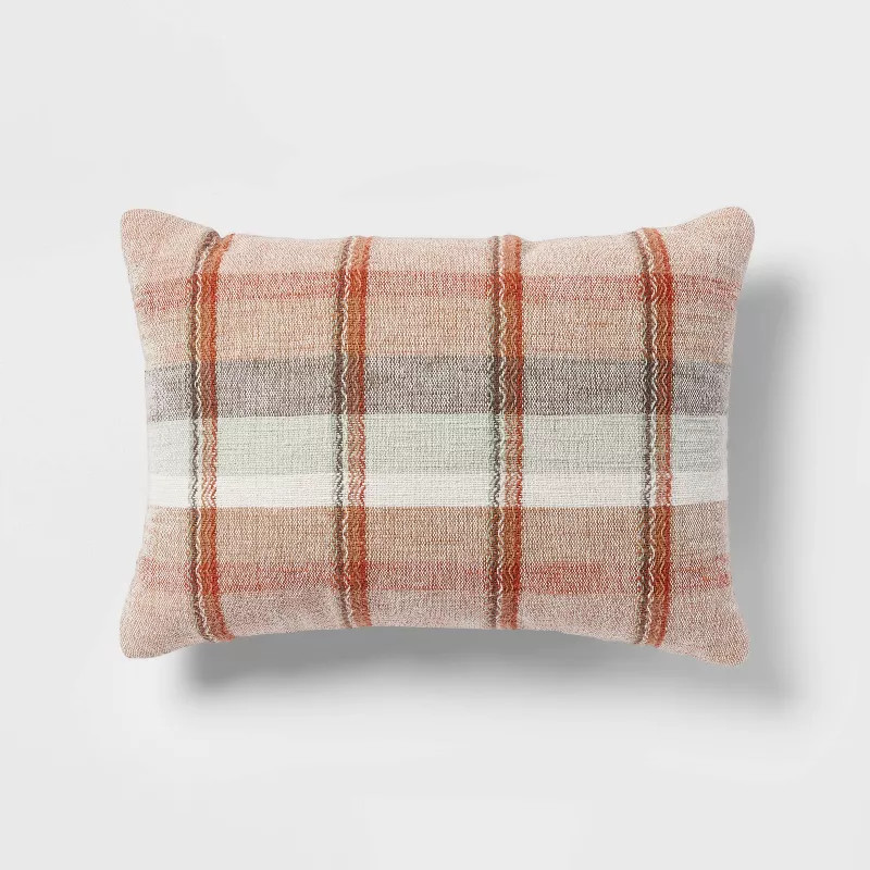 Oblong Woven Plaid Decorative Throw Pillow - Threshold™ | Target