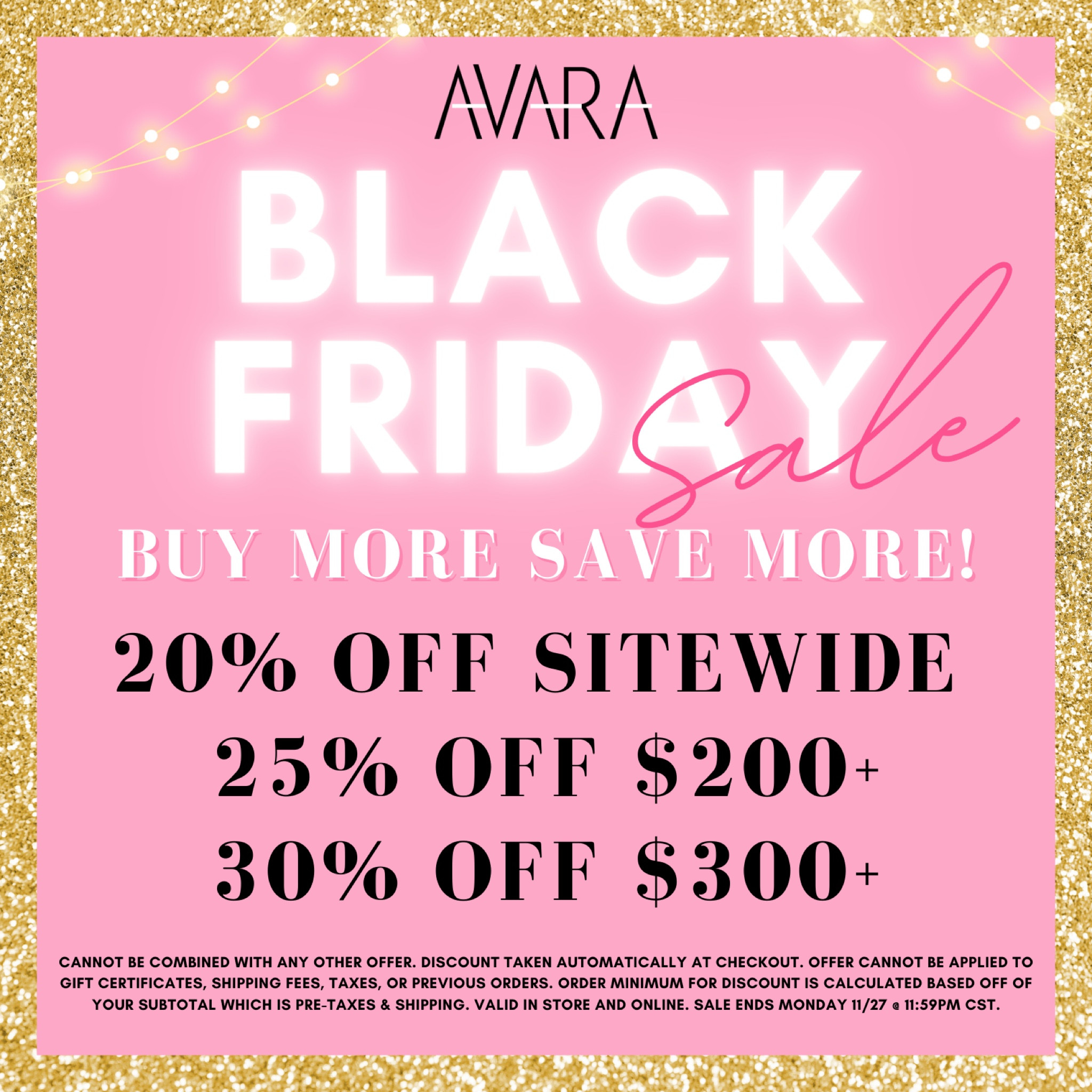 One week only!!! AVARA Black Friday SALE 

#LTKfindsunder100 #LTKsalealert #LTKCyberWeek