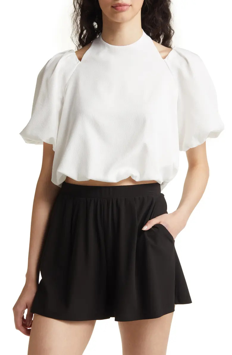 ASTR the Label Tie Neck Cutout Crop Top | Nordstrom | Nordstrom