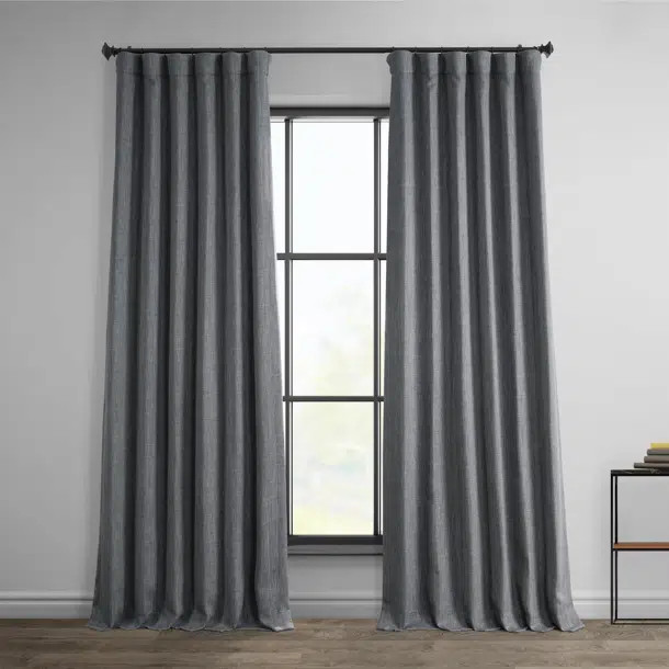Room Darkening Faux Linen Curtains For Single Panel | Wayfair North America