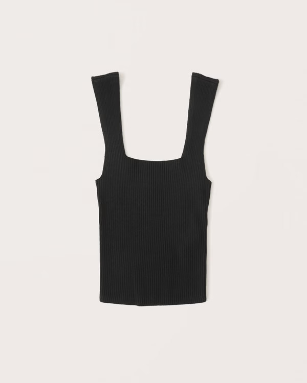 Elevated Ribbed Squareneck Tank | Abercrombie & Fitch (US)