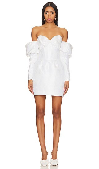 Bethany Dress in White Windsor Brocade | Revolve Clothing (Global)