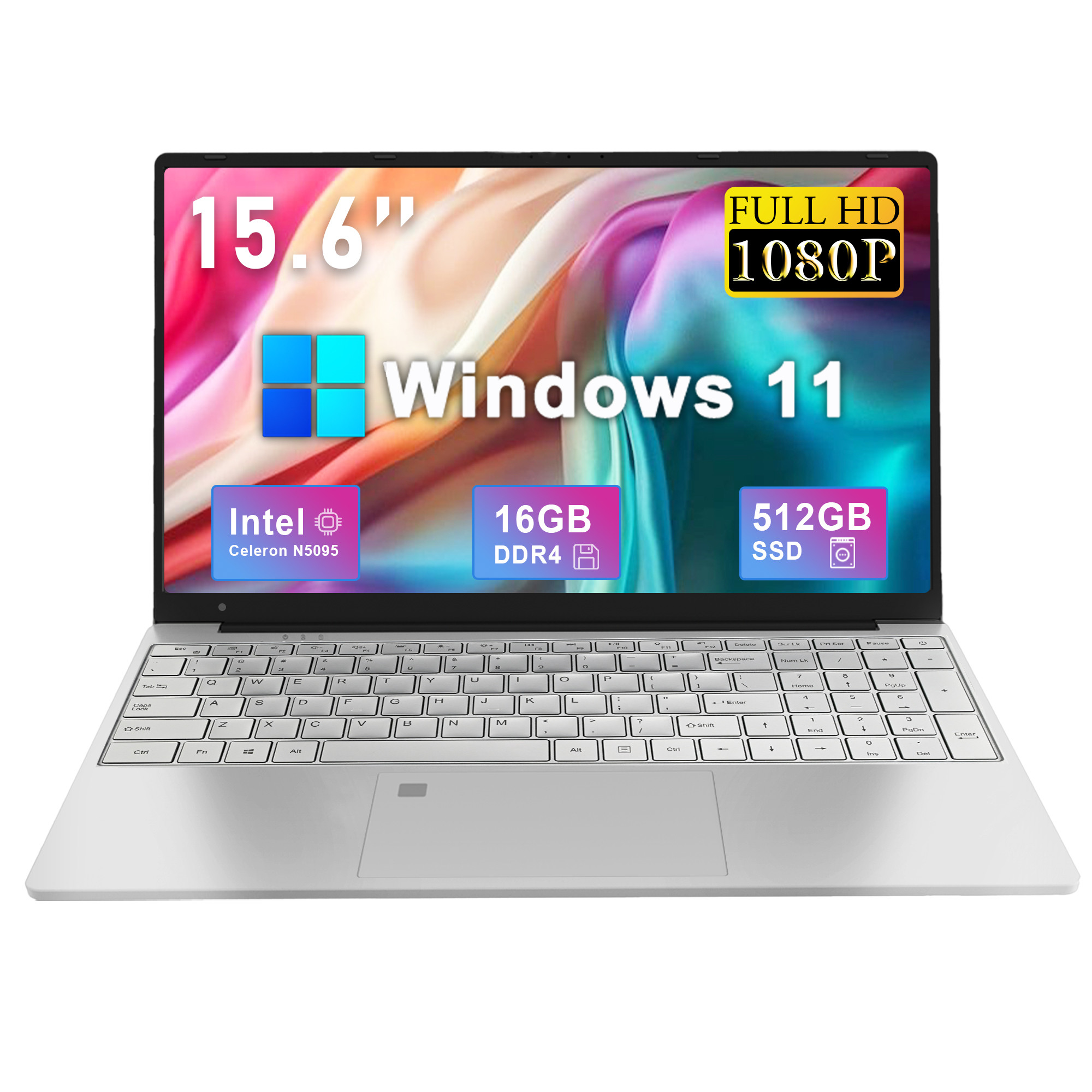 SANPTENT 15.6 inch 1080p FHD Laptop Computer 16GB RAM 512GB SSD with 4 Core Intel Celeron N5095, ... | Walmart (US)