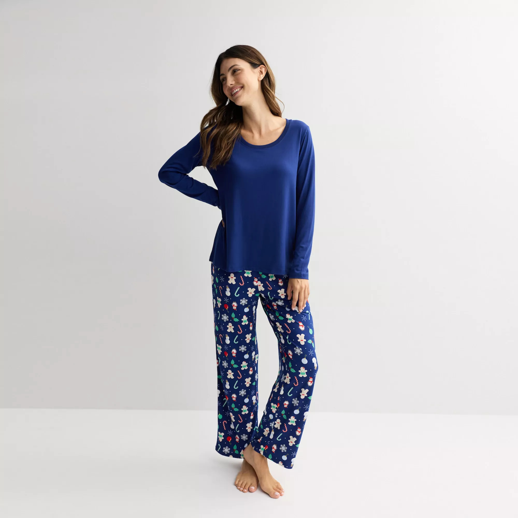 Women's Jammies For Your Families® Holiday Jumble Pajama Top & Pajama Bottoms Set | Kohl's