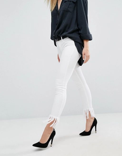 Blank NYC Crop Skinny Jean with Extreme Unravelling | ASOS US
