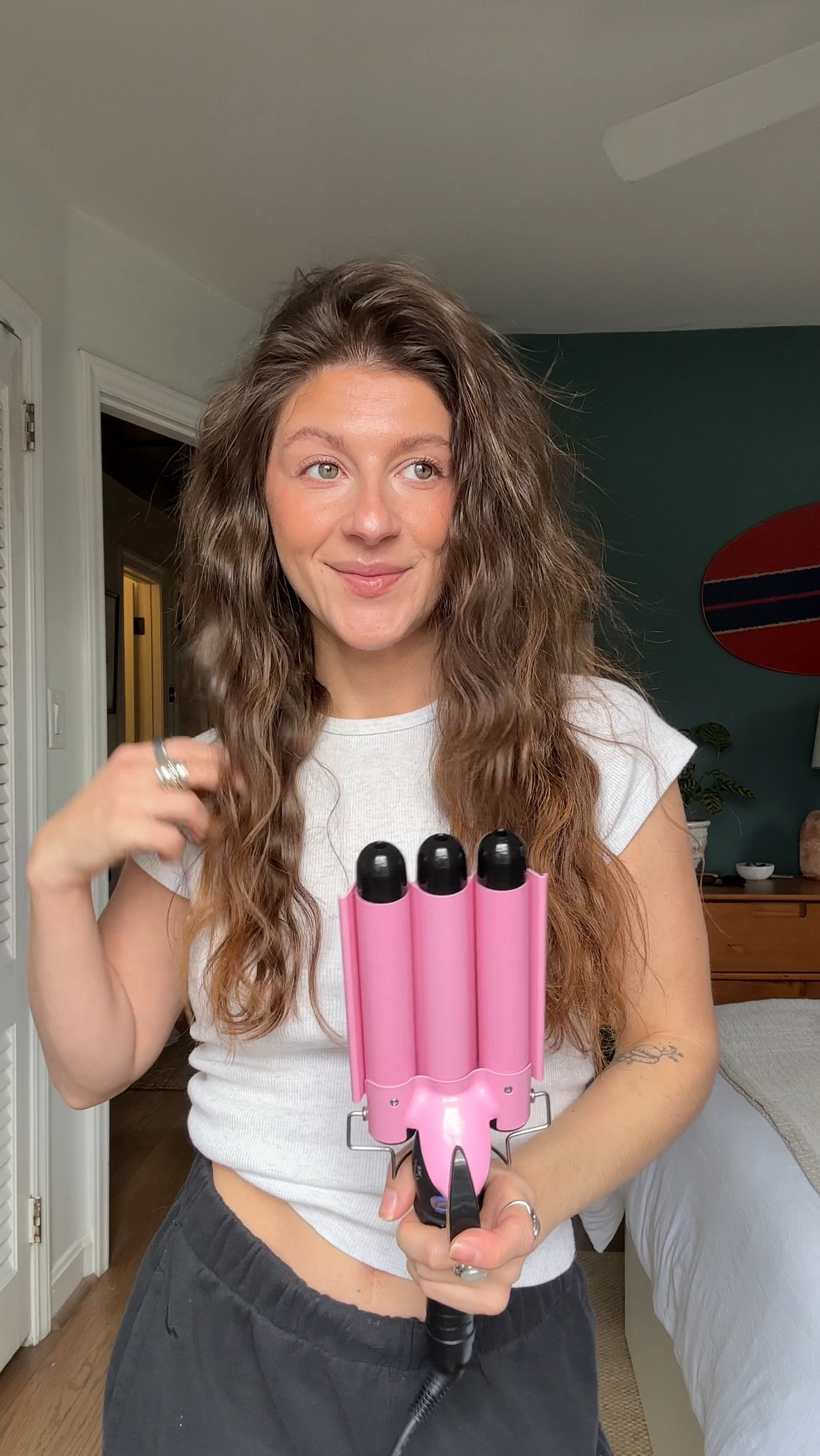 my go-to #goldwell products and crimper routine 🤍 #hair #hairproducts 

#LTKBeauty