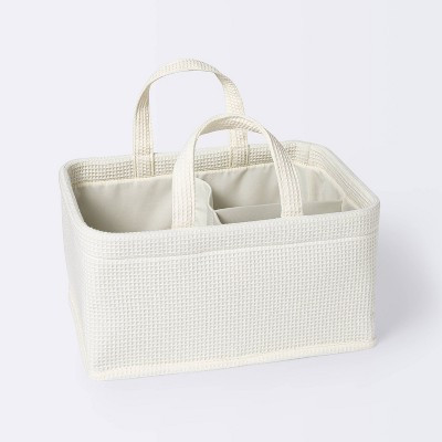 Waffle Weave Rectangular Diaper Caddy with Handles - Cloud Island™ Cream | Target