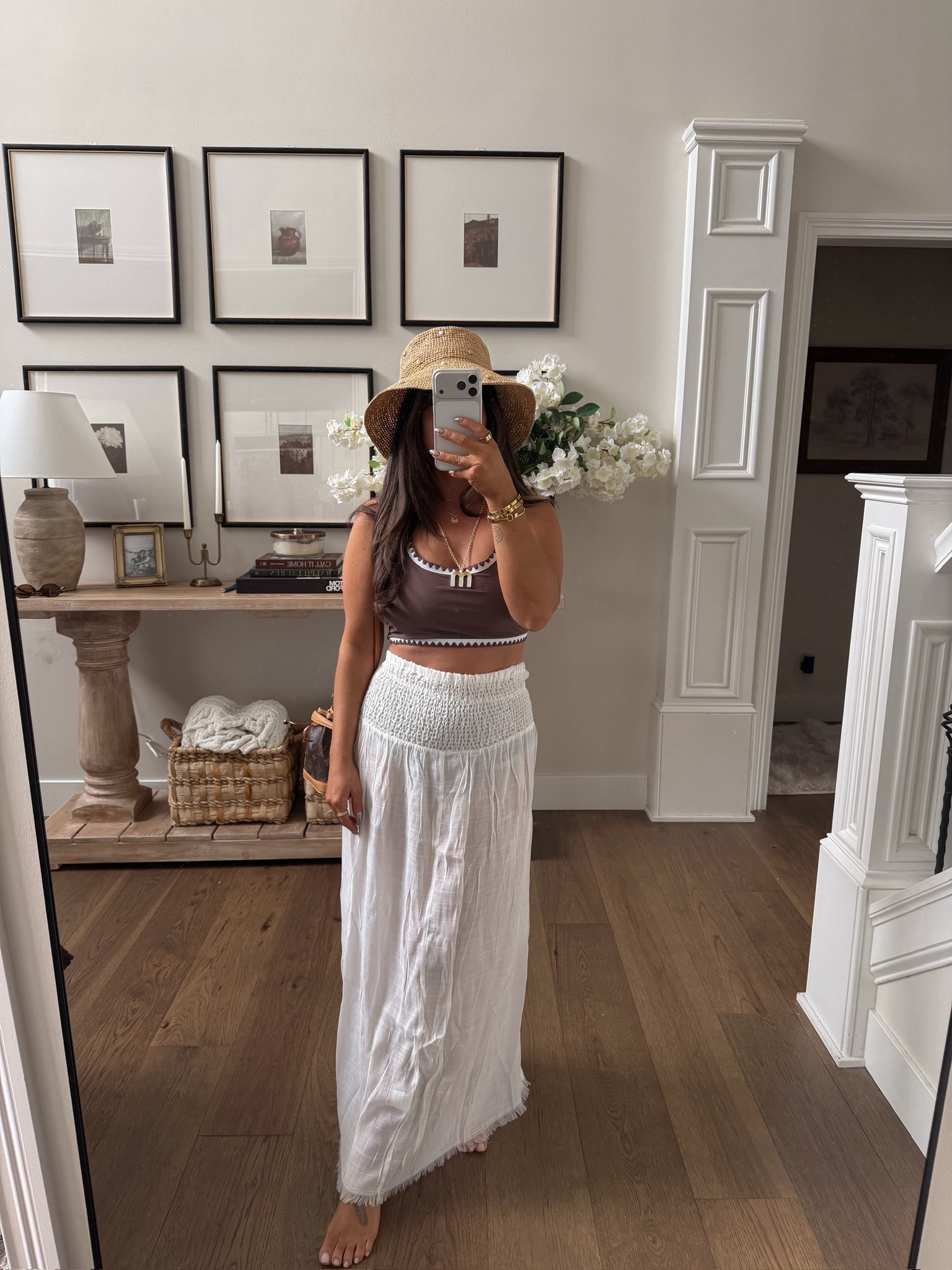 The cutest brown two piece suit with a white coverup skirt 🥥

#LTKSwim #LTKTravel #LTKootd