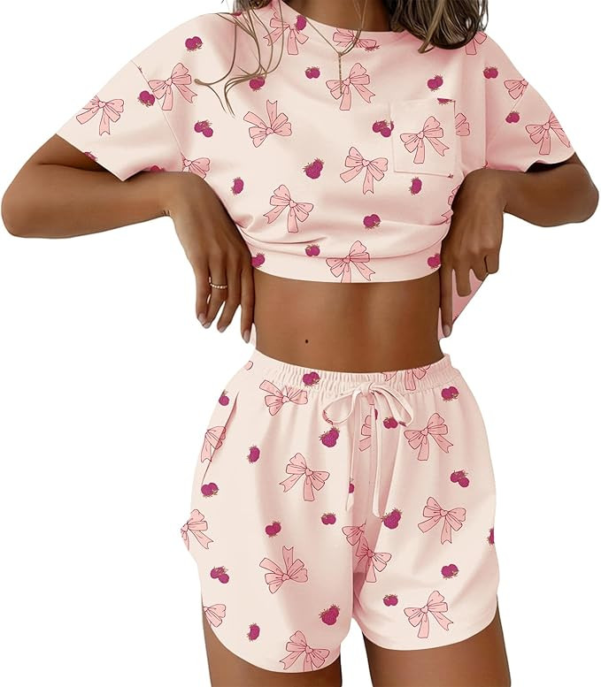 Ekouaer Womens Pajama Sets Sexy Lounge Sets Side Split Short Pj Sets Cute Pjs 2 Piece Comfy Sleep... | Amazon (US)