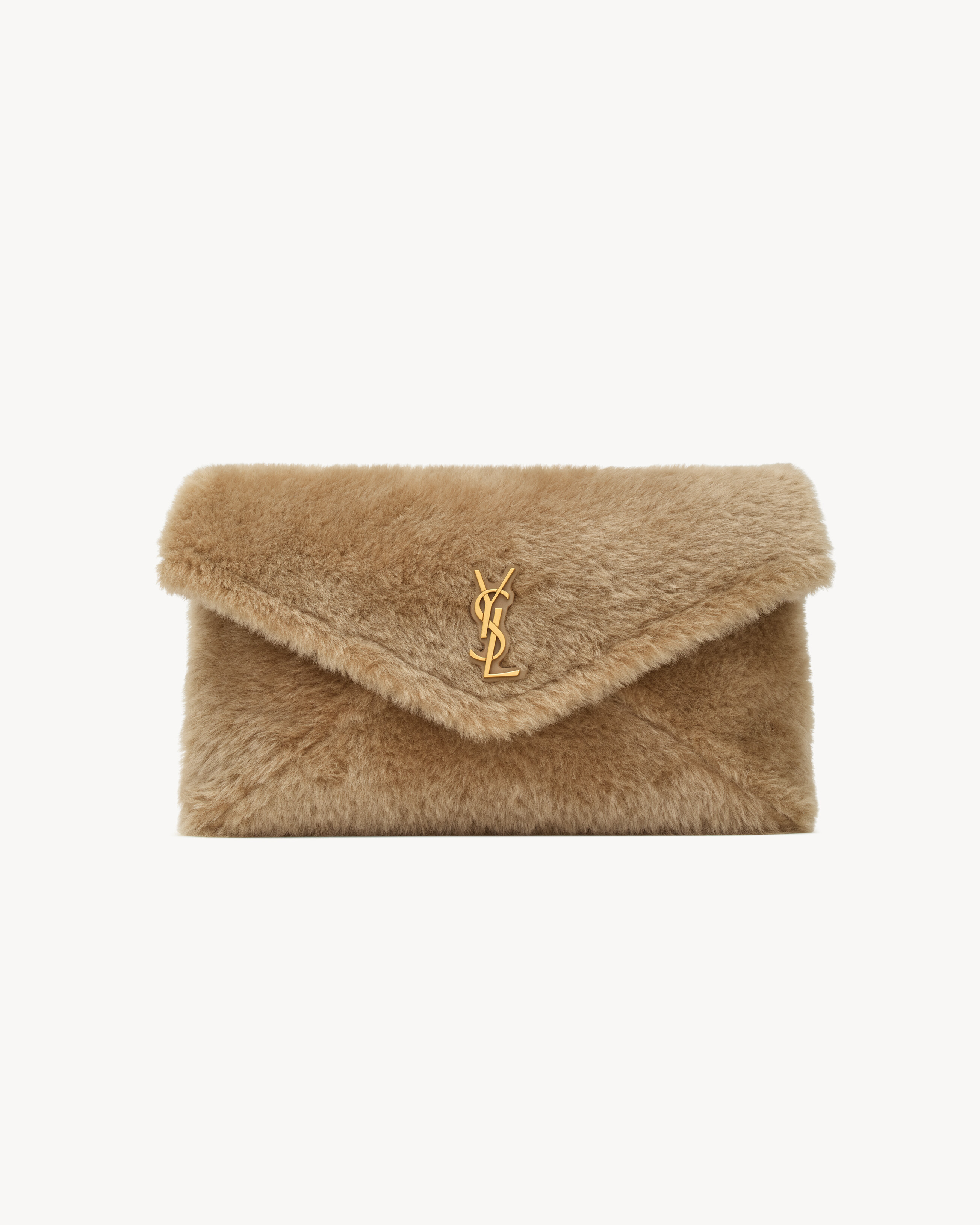CASSANDRE large envelope pouch in shearling | Saint Laurent Inc. (Global)