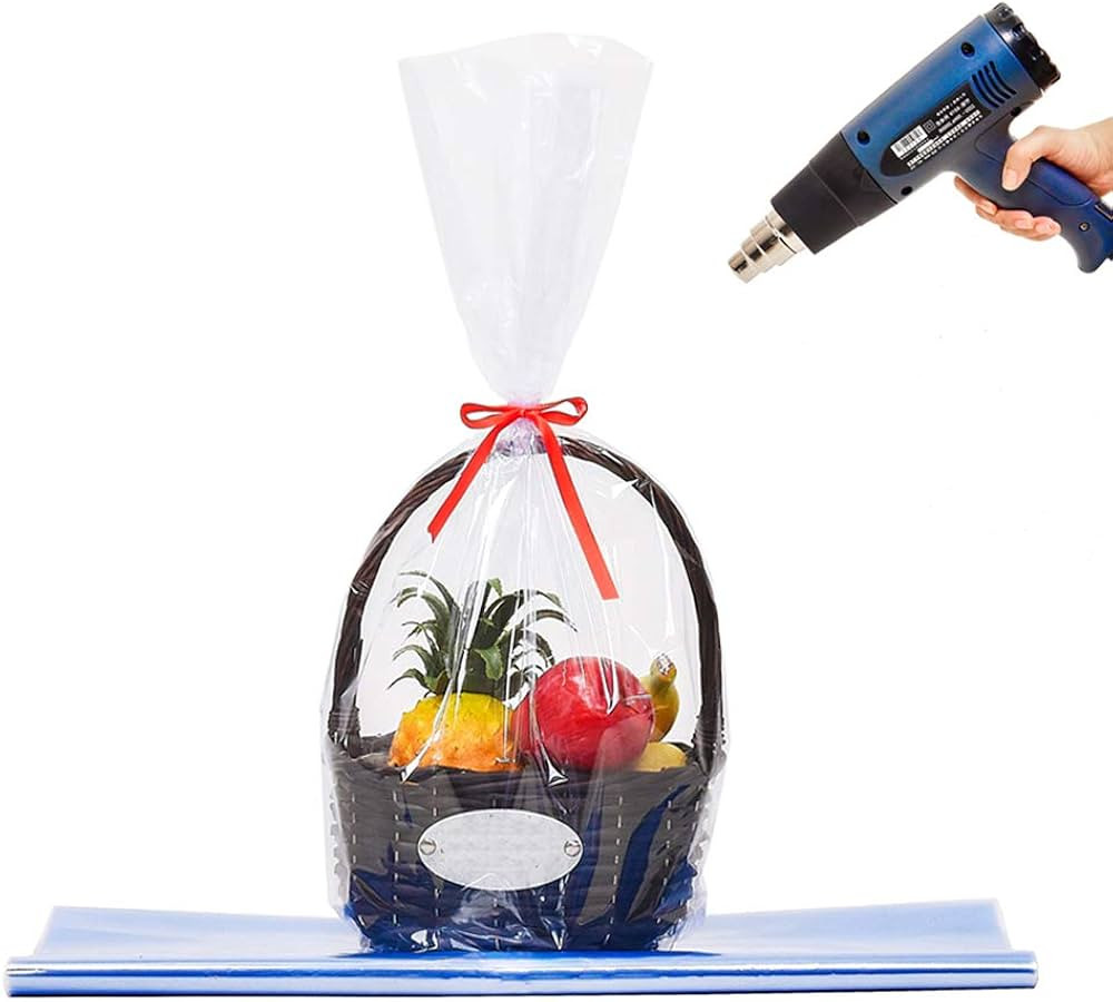 LazyMe Shrink Wrap Bags, Clear Shrink Bags Cellophane Wrap for Gift and Christmas Baskets, 18x24 ... | Amazon (US)