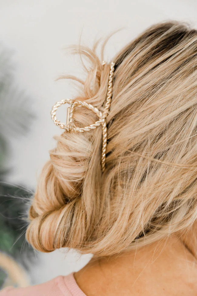 What's The Plan Gold Hair Claw Circle | The Pink Lily Boutique
