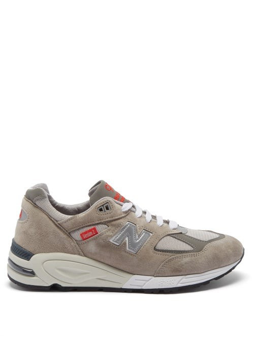 New Balance - 990vs2 Mesh And Suede Trainers - Mens - Grey | Matches (US)