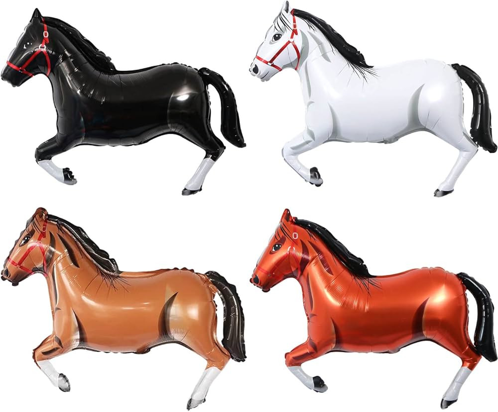 4 Pack Giant Horse Balloons Horse Themed Balloons gallant horse balloons for Horse Party Themed B... | Amazon (US)