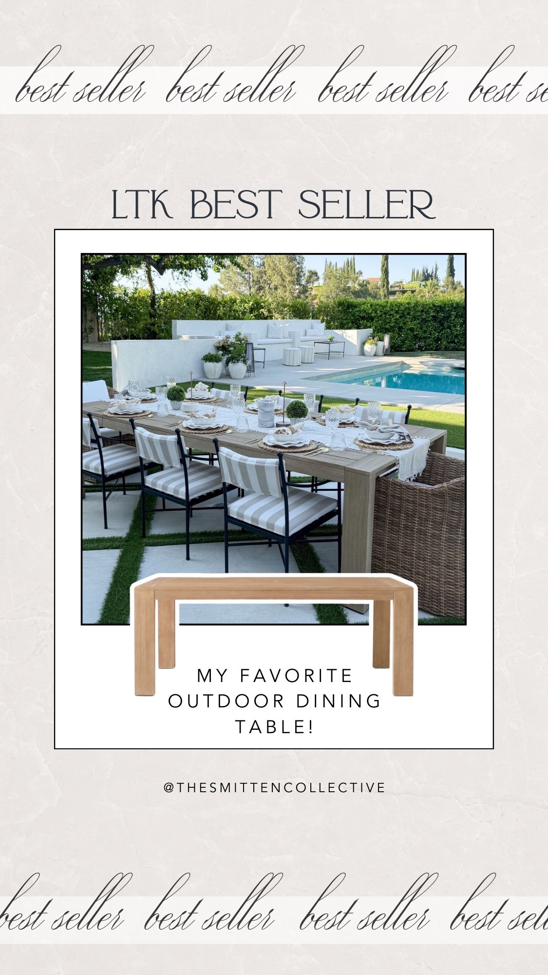 Last weeks LTK best seller was my outdoor dining table that I love so much! So great for summer entertaining! 

Dining table, best seller, outdoor dining, dining chairs, outdoor hosting, outdoor table, outdoor furniture 

#LTKHome #LTKSeasonal